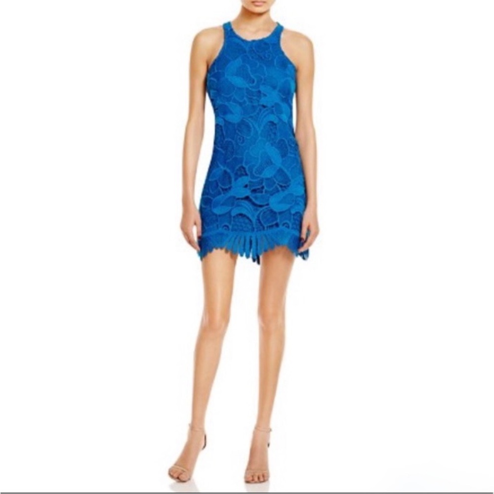 NWT Lovers + Friends Caspian Embroidered Shift Dress SZ M Cobalt Blue - Revolve